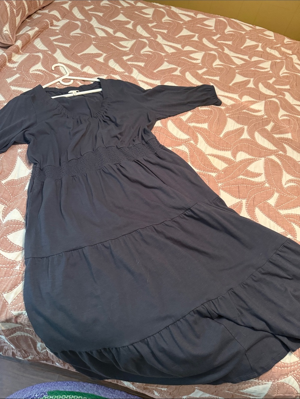 Women’s Navy Blue Tiered Smocked Waist Dress